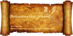 Matuskovics József névjegykártya