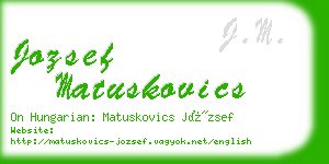 jozsef matuskovics business card